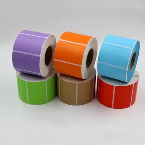 2Rolls Dierct Thermal Label Waterproof Heat Sensitive Label Paper Self Adhesive na may Perforated Line Sticker Label Paper