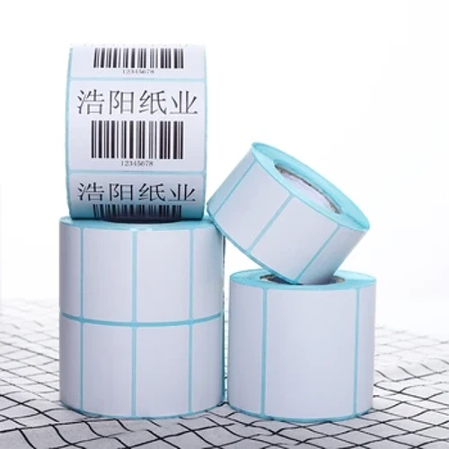 Bredd 60 mm Papper Självhäftande Termisk Vit Blank Etikett Klistermärke Papper Supermarket Pris Direkttryck Vattentät utskriftsmaterial