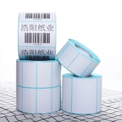 Papel autoadhesivo de 60mm de ancho, etiqueta adhesiva térmica blanca en blanco, precio de supermercado, impresión directa, suministros de impresión impermeables
