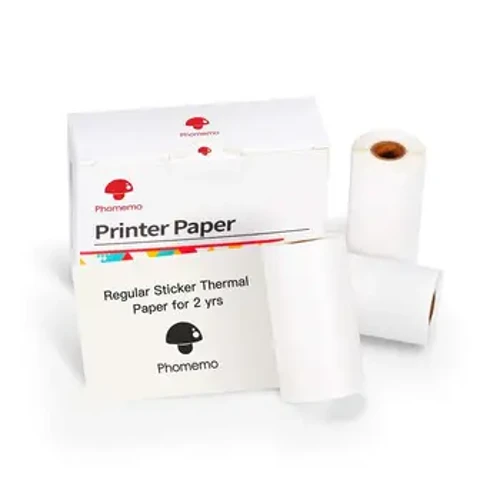 Phomemo 10 Years White Thermal Paper 3 Rolls Non-Adhesive Suitable for Phomemo M02/M02 Pro/M02S Mini Printer  53mm x 6.5m