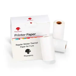 Phomemo 10 Years Бела термичка хартија со 3 ролни нелеплива погодна за Phomemo M02/M02 Pro/M02S Mini Printer 53mm x 6,5m