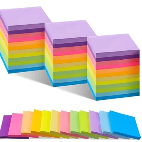 6 stk fluorescerende farge 3*3 tommer Sticky Note Posted It Notatblokker Klistremerker Planner Sticker Notisblokk Notatblokk Skolekontorrekvisita
