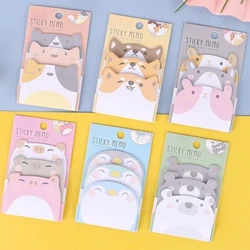 Kawaii Animal Party 3 straturi NOTE STICKY Memo Pad To Do Planificator Sticker NOTIPAD CUTIE DECORARE DE BIROU PAPATE COREAN