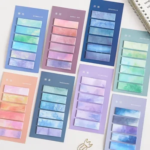 120 Lembar Morandi Gradien Warna Sticky Note Kawaii Posted It Sticky Notes Cute Index Memo Pad Bookmark Paper Sticker