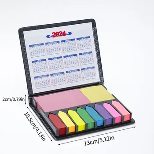 Meerkleurige stickerset Lederen verpakking Kalender 1 set Kleurrijke stickers Organisatie Plaknotities Zelfklevende boekenlegger