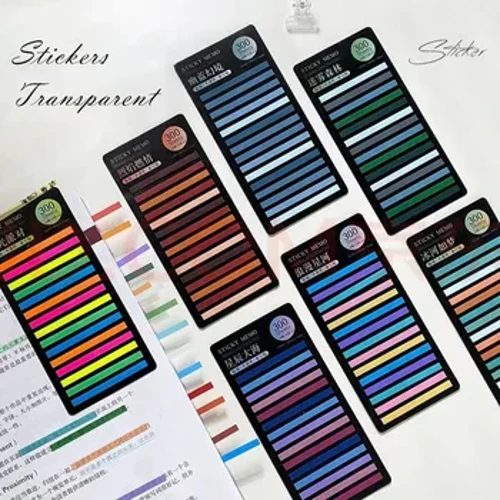 300 Tờ Cầu Vồng Chỉ Số Màu Sắc Memo Pad Dính Không Giấy Dán Ghi Chú Giấy Dán Notepad Đánh Dấu Trang Đồ Dùng Học Tập Kawaii Đồ Văn Phòng Phẩm