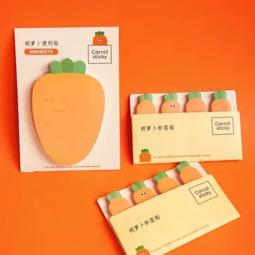 Kawaii Carrot N Times Sticky Notes Creative Office Decor Paper Memo Pad Hoʻouna Mea Hoʻohiwahiwa Nā Palapala Kepani