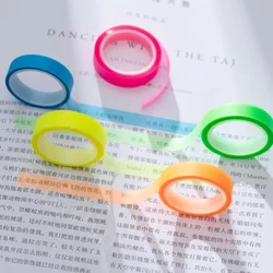 5 Gulungan Cathetan Lengket sing Bisa Ditulis Warna-warni, Tape Marking Highlighter sing Bisa Dicopot, Deleng Label Indeks