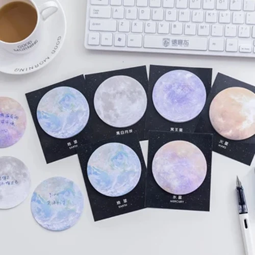 30 sidor Cute Planet Memo Pad Sticky Notes Brevpapper Sticker Index Posted It Planner Stickers Anteckningsblock Kontor Skolmaterial