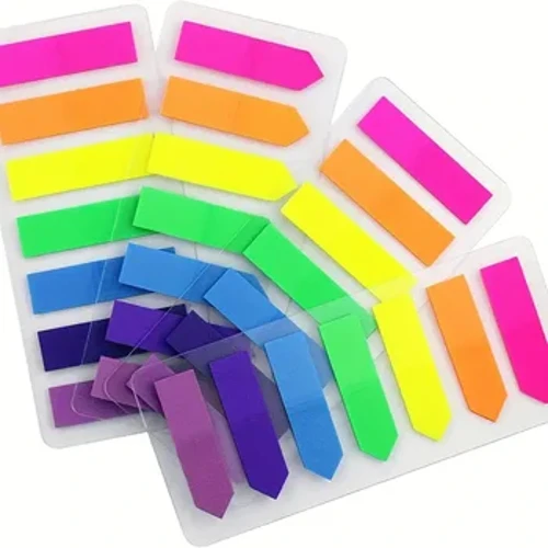 7 kolorów fluorescencyjnych naklejek indeksowych PET, etykiet do zaznaczania książek studenckich, zakładek klasyfikujących foldery, samoprzylepnych karteczek samoprzylepnych