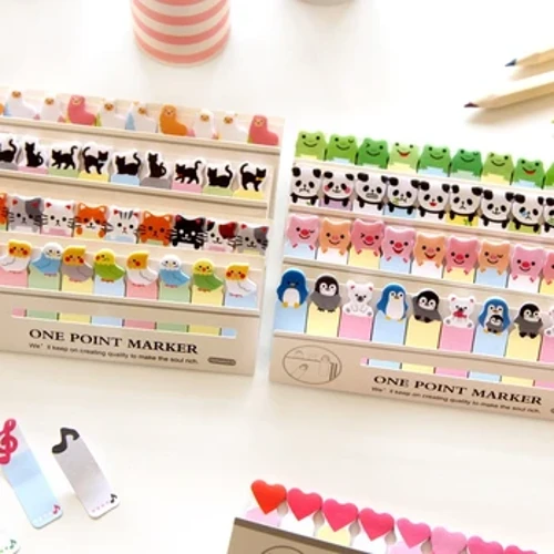 1 Pcs Sticker Cute Kawaii Déier Sticky Notes Notizblock Memo Pads Büro Schoul Supplement Stationery Panda Cat Kitty Bookmark