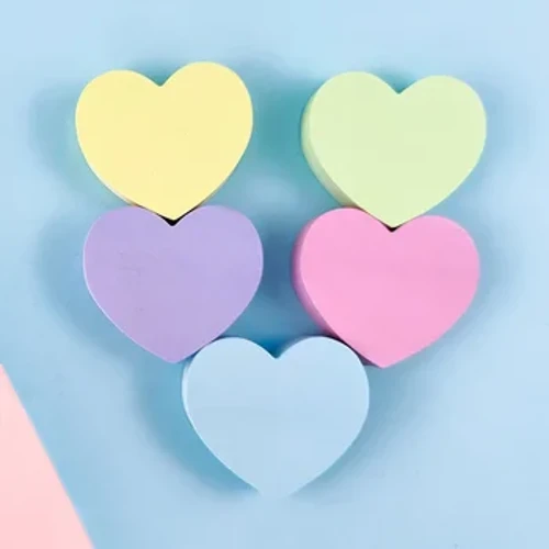 120 listů Heart Sticky Notepad Samolepící poznámkové bloky Notebook Planner Nálepka pro kancelářské školní potřeby