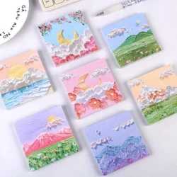 I-Bview Art 80 I-Creative Oil Painting Landscape Sticky Notes Amanothi Omlayezo Wehhovisi Labafundi Amanothi Omyalezo Wehhovisi Elinamathelayo Elinamathiselwe Uyinki Owophayo