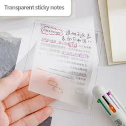Kawaii Rõ Ràng Giấy Dán Ghi Chú Bộ 50 Tờ Chống Nước Adhensive Notepad Đăng Văn Phòng Phẩm Miếng Dán Trường Vật Dụng Văn Phòng