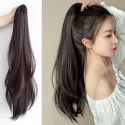 MSTN Syntetisk lang bølget lige hestehale Claw Clip Hair Extensions Dame Hestehale Extensions Hestehale hårtilbehør