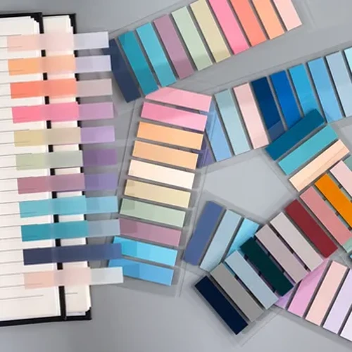 Note adesive trasparenti colorate Adesivi per segnalibri autoadesivi Schede per annotazioni Carta di cancelleria Forniture per ufficio scolastico
