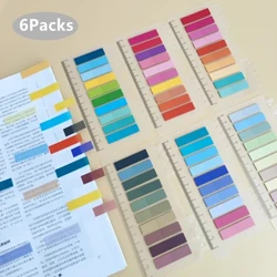 6Packs/Set Transparent Pi'i Fa'amatalaga Pi'i Pipi'i Tagata Fa'ailoga Tusi Fa'amatalaga Fa'amatalaga Tusi Faitau Tape Ma'ema'e Kawaii Matagofie Meatusi