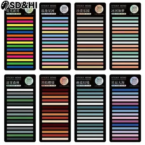 300 Tờ Cầu Vồng Chỉ Số Màu Sắc Memo Pad Giấy Dán Ghi Chú Giấy Dán Notepad Đánh Dấu Trang Dùng Học Kawaii Đồ Văn Phòng Phẩm Quà Tặng