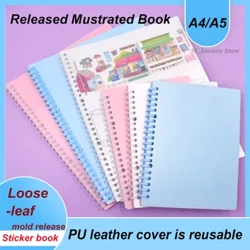 A4/A5 na Laki ng Sticker sa Pagkolekta ng Album 40 Sheet PU Leather Cover Reusable Sticker Book para sa DIY Scrapbooking Stickers Organizer