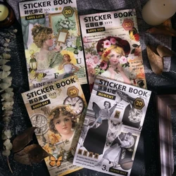Mr.paper 20 Sayfa/bu Asil Kız Çıkartma Kitabı ve Retro Tarzı ile Kağıt DIY Malzemesi.