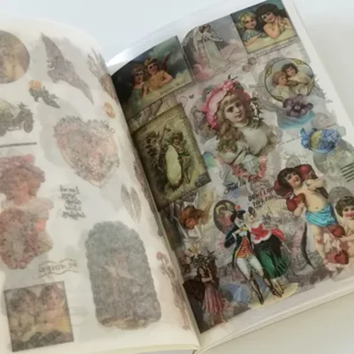 Isitika se-Vintage Cute Fairy Angel Incwadi Yentombazane Ehlobisa Izitikha ze-Washi I-PET Material Scrapbooking Ilebula I-albhamu Yezincwadi Zokubhala