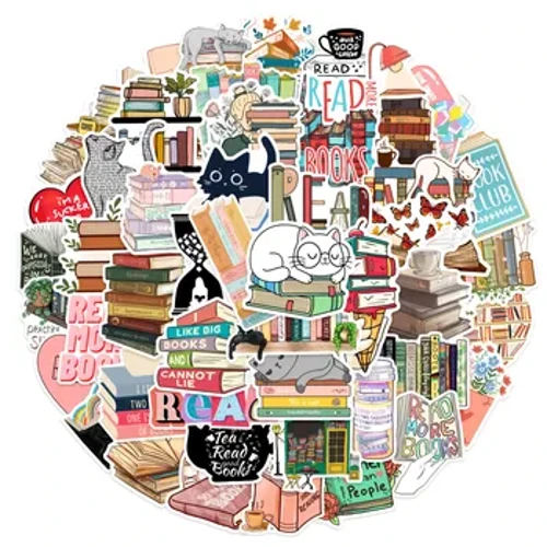 10/25/50pcs Pagbabasa ng mga Libro Graffiti Sticker para sa mga Mag-aaral na Stationery na maleta Bote ng Tubig Telepono Laptop Skateboard Scrapbooking