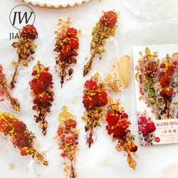 JIANWU 10 แผ่นAlice 'S Magic Tea Party Series Vintageดอกไม้วัสดุตกแต่งสติกเกอร์สัตว์เลี้ยงCreative DIY Journal Collageเครื่องเขียน