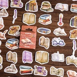46Pcs Private Book Collection Αυτοκόλλητα σε κουτί Διακοσμητικά Scrapbooking Retro Label Diary Stationery Album Phone Journal Planner
