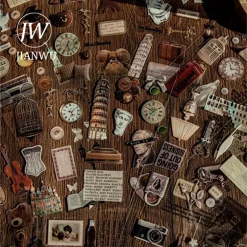 JIANWU 20 Tờ Vintage Bộ Sưu Tập Series Retro Chất Liệu Trang Trí Thú Cưng Miếng Dán Sách Sáng Tạo DIY Tạp Chí Cắt Dán Văn Phòng Phẩm