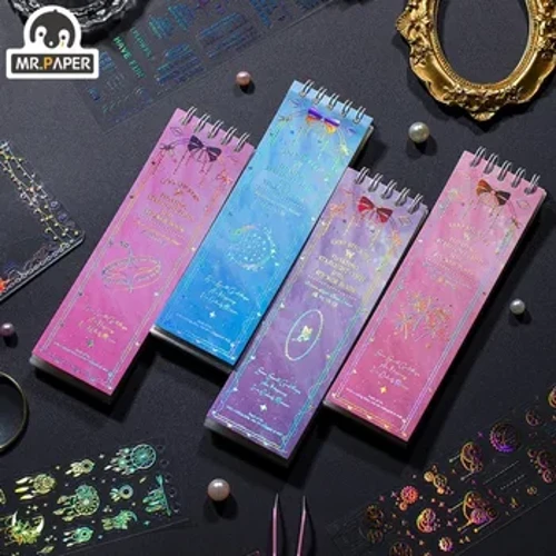 Vibandiko vya Vibandiko vya Mr. Paper Starlight Mandhari ya Kawaii Kitabu cha INS Kijitabu cha Laser Vibandiko vya Nyenzo ya Mapambo Vifaa vya Kuandikia 42pcs/kitabu