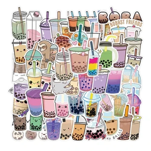 10/30/50PCS Kawaii Pearl Drink Sticker Estetický skicák pro děti Dekorace PVC notebook Scrapbooking školní potřeby