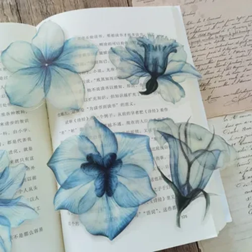 10 adet şeffaf PET Vintage bitki çiçekler kristal mürekkep çıkartmalar karalama defteri kendi başına yap çıkartma zanaat günlük kaydı Scrapbooking malzemesi