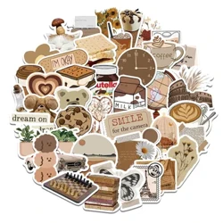 10/30/50 st Retro Brun Vattentät Graffiti Sticker Estetisk Dekorativt Bagage Laptop Cup Gitarr Telefon Scrapbook Kid Stickers