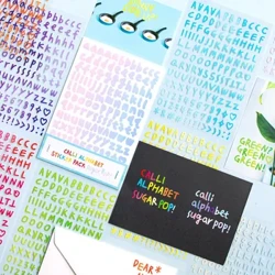 10 adet Degrade Renkli Alfabe Numaraları Dekoratif Çıkartmalar Malzeme Etiket Scrapbooking Etiket Günlüğü Fincan Telefon Dergisi Planlayıcısı