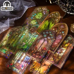 Mr. Paper Vintage Window Stickers Phong cách Mỹ đầy màu sắc Vật liệu Vật liệu Thương mại Thương gia Văn phòng phẩm 10 cái/Gói