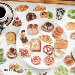 20 Pcs Kue Roti Donat Es Krim Minuman Alat Tulis Stiker Scrapbook Dekoratif Label Kerajinan DIY Stiker untuk Jurnal Seni Kerajinan