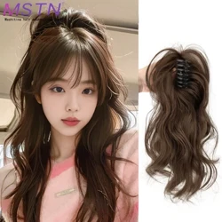 MSTN Synthetesch Ponytail Claw Clip Ponytail Extensions Short Curly Ponytail Natural Wig Ponytail Dames Ponytail Black Hoer Clip