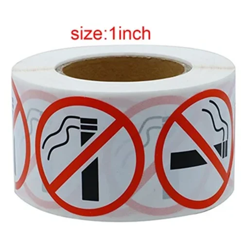 50-500pcs Perygl Sticer papur celf 'n ddigrif Dim Ysmygu Rhybudd Decal cyfanwerthu Superior ansawdd