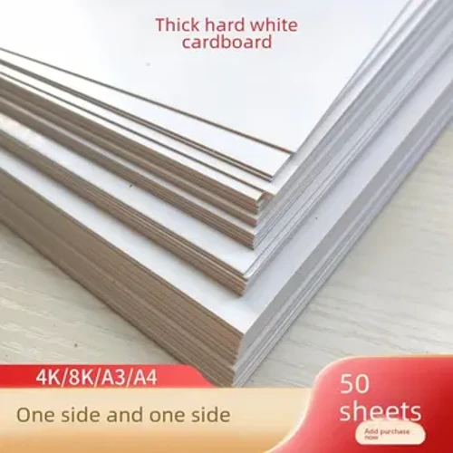 50 Blatt A4 weißes verdicktes Kartenpapier doppelseitig handgefertigtes Kartenpapier hartes Geschäft
