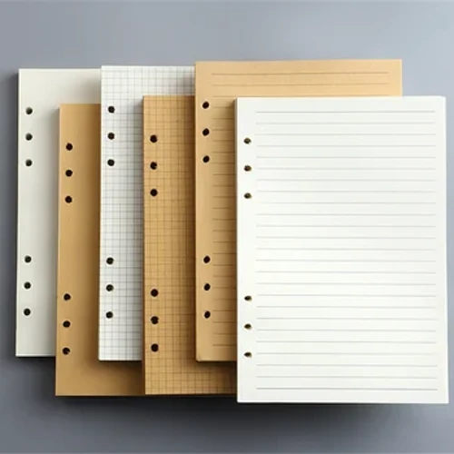 45 Tờ A5 A6 A7 Rời Lá Notebook Đổ Xoắn Ốc Chất Kết Dính Bên Trong Dòng Trang Trống Thủ Công Lưới Bên Trong Giấy Văn Phòng Phẩm