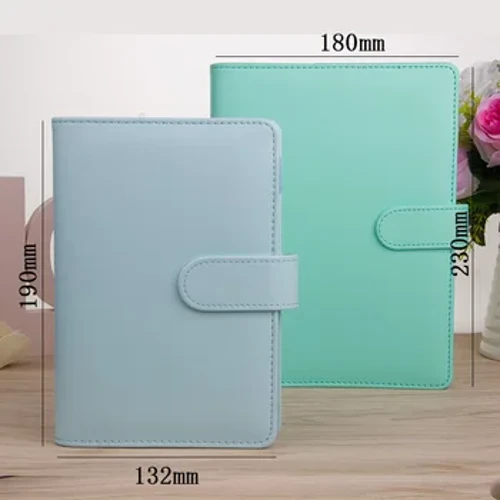 ʻO ka Macaroon Color A6/A5 PU ʻili DIY Binder Notebook Cover Diary Planner Planner Paper Cover School Stationery