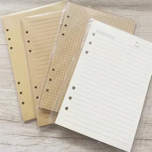 A5 A6 A7 Craft Loose Leaf Notebook Refill Spiral Binder Inner Page Line Blank craft Grid Inside Paper Stationery