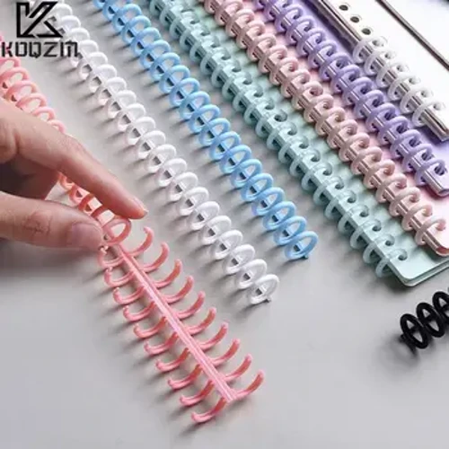 30 Lubang Loose-Leaf Plastik Mengikat Cincin Spring Spiral Ring Binder Strip untuk Kertas A4 Notebook Alat Tulis Kantor