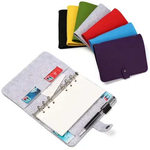 I-A5 A6 Entsha I-Felt Shell Notebook Indwangu Indwangu Indwangu Inothibhukwana Ring Binder Diary Notebook Isiphathi Sephepha Isipho Sedayari Esiphathekayo Sokubhala