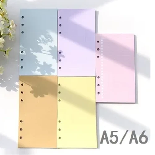 2024 A5 A6 45Sheet ColorfulLoose Leaf Notebook Refill Spiral Binder Index Paper Mga Panloob na Pahina Daily Planner Line Grid Blank Agenda
