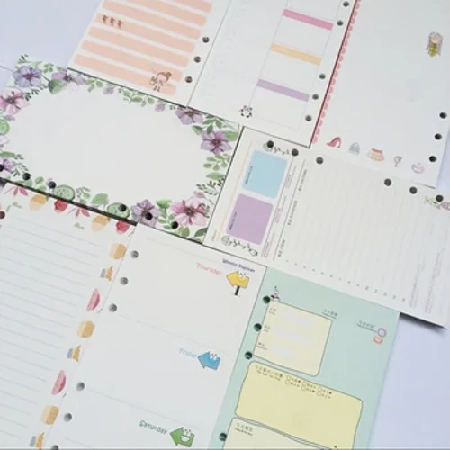 Rulers 80 Pages Scrap Booking Planner Organizer Toe Faatumu Pepa mo 6-Rings Binder Notebook A5 A6 A7