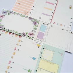 Линийки 80 страници Scrap Booking Planner Органайзер Хартии за пълнене за тетрадка с 6 пръстена за подвързване A5 A6 A7