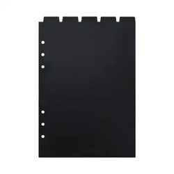 A5 A6 A7 Black Index Divider Cute 6 na butas Para sa Binder Planner Notebook Stationery Notebook Paper Divider Accessories