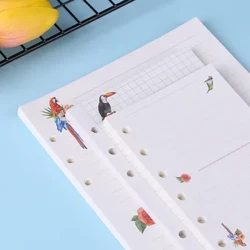 A5a6a7 45 folhas kawaii folhas soltas caderno de papel recarga espiral pasta índice páginas internas grade linha ponto planejador sketchbook