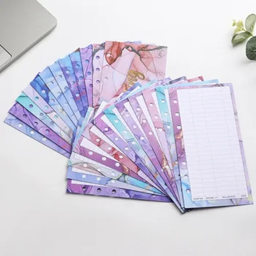 12 adet A6 Bütçe Planlayıcısı İç Sayfa Gevşek Yaprak Defter Dolgu Kağıdı 6 Delik Bağlayıcı Finansal Yönetim Bütçe Tasarrufu Para